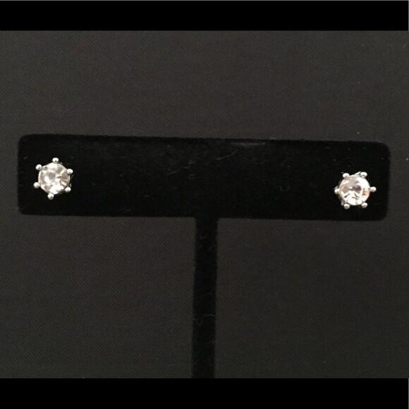 Rhinestone Solitaire Teardrop Earrings   - Picture 3 of 6